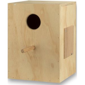 Broedblok pruimkopparkiet - Vogelhuisje - Nestkastje - Vogel Huis - Kijkluik links tov invlieggat - Broedblokken voor parkieten - Nesten - Nestkasten / vogelhuisjes