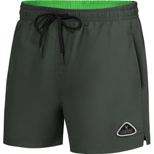 Ladeheid LA-ZA-SWS-Short Heren Zwembroek - Zwemshorts - met zijzakken en achterzak - sneldrogend - met binnenslip van mesh - Koordsluiting - Polyester - Titaan/Lichtgroen - S