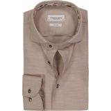 Profuomo slim fit heren overhemd, twill, beige melange