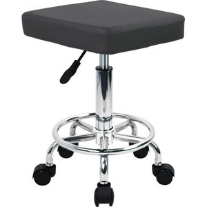 Rolling Salon kruk, draaibaar, verstelbare schoonheidskruk, zitstoel voor keuken, laboratorium, SPA, thuiskantoor, massagekruk (grijs)