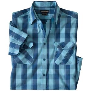 ATLAS FOR MEN - Geruit overhemd met stretch Summer - Heren - Verkrijgbaar in grote maten - M