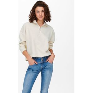 Only ONLOLIVIA LS PULLOVER ZIP FLEECE - Birch White