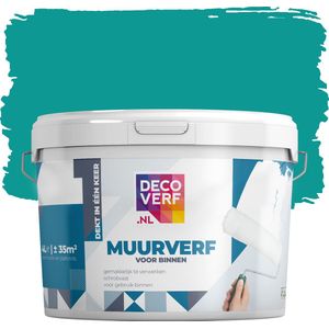 Decoverf muurverf mat, aquagroen, 4L