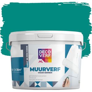 Decoverf muurverf mat aquagroen, 4L