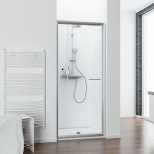 Schulte douchedeur- 69 - 81x185 - groot verstelbereik - draaideur - uitschuifbaar - chroom - helder veiligheidsglas