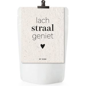 Lach Straal Geniet - Pakketje - Wenskaart - Himalayazout - By Romi