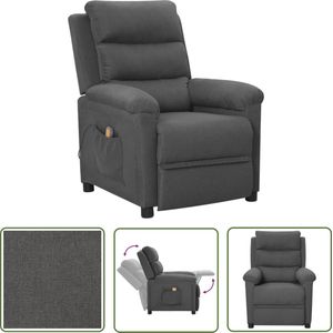 vidaXL Elektrische Massagestoel - Massagestoel - Massagestoel stof donkergrijs - Lounge Stoel - Loungefauteuil - Ergonomische Stoel
