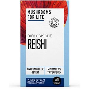 Mushrooms4Life – Biologische paddenstoel Reishi Capsules (60 stuks)