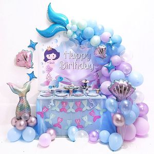 136 PCs Mermaid Ballonboog – Meermin - Ballon Verjaardag – Decoratie- Babyshower – Verjaardag – Bruiloft – Feest - Birthday - Party Complete Set