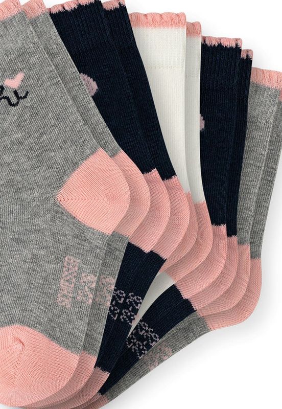 SCHIESSER - Leo - Sokken - Navy / Rosa / Wit - 5 Pack