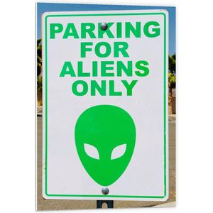 Forex - ''Parking For Aliens Only'' Bord - 60x90cm Foto op Forex