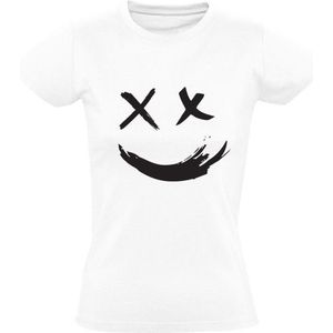 K Smiley Paint Dames t-shirt | clown | lach | graffiti | cadeau | Wit