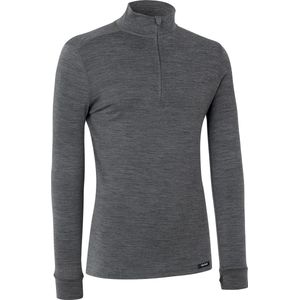 GripGrab - Merino Blend Half-Zip Thermal Lange Mouw Winter Fiets Base Layer - Grijs - Unisex - Maat S