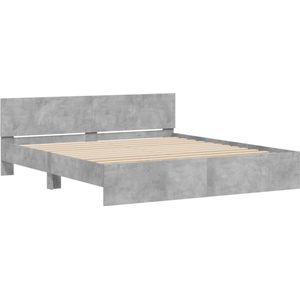 vidaXL - Bedframe - met - hoofdeinde - betongrijs - 180x200 - cm