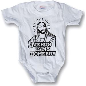 Hybris Kinder Jesus Is My Homeboy Body SH-13-10557-Poly White-6-12Monate