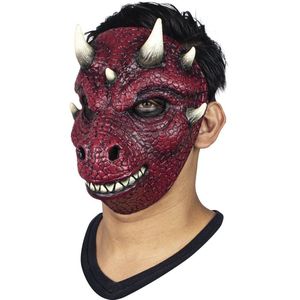 Partychimp Horned Dragon Gezichts Halloween Masker voor bij Halloween Kostuum Volwassenen Halloween Carnaval Accessoires - Latex - Onesize