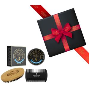 Velihan Beardcare - Baardverzorging Trio Pack Baardbalsem Ocean Blue Wave, Baardborstel en Baardkam - Cadeau voor mannen - Vaderdag Cadeau - Cadeau voor hem - Cadeau voor Kerst - Valentijdsdag mannen - Giftset mannen - Geschenkset man