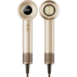 Air-Sonic haardroger, HD-LED-schermföhn met borstelloze motor van 110.000 tpm, 200 miljoen negatieve ionen, 25M/S luchtstroom voor snel drogen