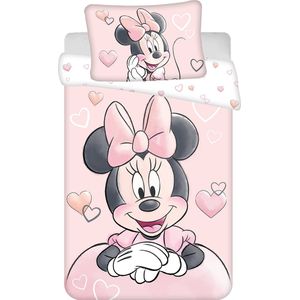 Disney Minnie Mouse BABY Dekbedovertrek, Hearts- 135 x 100 cm - Katoen