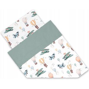 Liliowomi KinderbDEngoed 120x160cm 100% Katoen - Balonne & Vliegtuigen