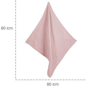 Babydeken Lil Planet in gebreide look, 80 x 80 cm, voor meisjes en jongens, biologisch katoen, GOTS-gecertificeerd, roze/mauve