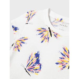 Name it jurk meisjes - wit - vlinder - NKFvigga - maat 116