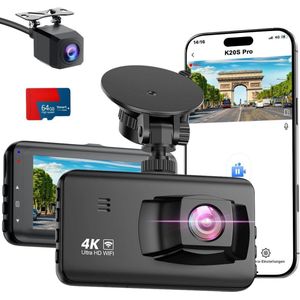 Dashcam voor auto voor en achter – Dual dashcam – Voor- en achtercamera – Autocamera – Full HD dashcam – Dashcam met nachtzicht – Dashcam met bewegingssensor – Groothoeklens – Parkeermodus – Loop recording – Dashcam met SD-kaart