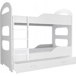 Viking Choice Kinder Stapelbed Wit 160x80 cm - Inclusief Lade & Uitvalbeveiliging - MDF