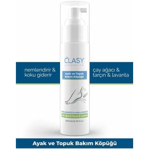 Clasy Care Professionele Voet- en Hielverzorgingsschuim - Bevochtiger & Geurverdelger - Tea tree & Kaneel & Lavendel - 200 ml