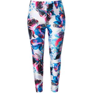 Angel of Style Angel of Style - Dames - Legging slim fit vlinder/bloemenpatroon - Sneeuwwit - Maat 46