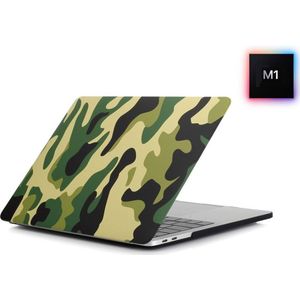 Laptophoes - Geschikt voor MacBook Air 13 inch Hoes - Case Voor Air M1 2020 (A2337) - Legerprint