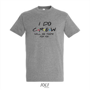 Vrijgezellenfeest T-shirt I Do Crew - Grappig T-shirt met 100% Katoenen Ronde Hals - Grijs - Maat L - bride to be - team bride