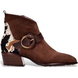 Hispanitas - Verona - Leren Enkellaarsjes - Bruin - 5 cm Hak