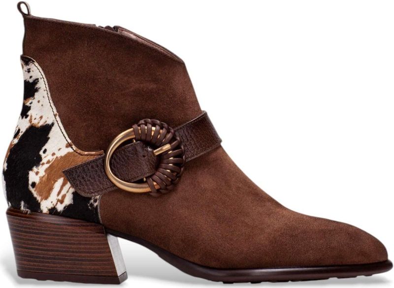 Hispanitas - Verona - Leren Enkellaarsjes - Bruin - 5 cm Hak