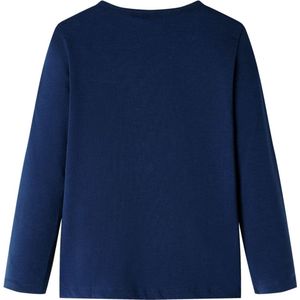 Kindershirt Lange Mouwen - Maat 128 - Marineblauw