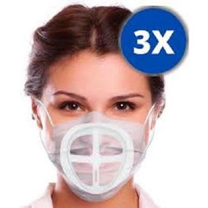 Innermask 3 stuks | Mondmaskerhouder | Mondmasker beugel | Innermask | Innermask silicone mondkapjes | Mondkapje brildrager | Inner mask | Mondmasker | Mondmasker houder | Mondkapjes houder - wit