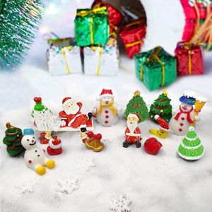 27 stuks kerstminiatuurornament kunsthars kerstfiguren - sneeuwpop - kerstman - figuren - mini - kerstdecoratie - minifiguren voor pupenhuis - tafeldecoratie
