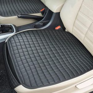 Famanu Waterdicht autostoelkussen, 2 stuks, universele stoelkussens voor voorstoelen, autostoelbescherming, krasbestendig, autostoelbekleding, antislip, PU-leer, zwart