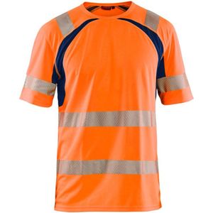 Blaklader UV-T-shirt High Vis 3397-1013 - High Vis Oranje/Marineblauw - 4XL