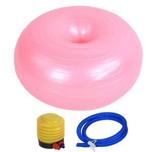 Stabiliteitsbal voor yoga, fitness, pilates en kerntraining met opblaasbare donutvorm
