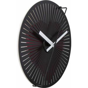 Nextime Motion Clock Heart - Klok - Rond - Ø 30 cm - Zwart/Rood