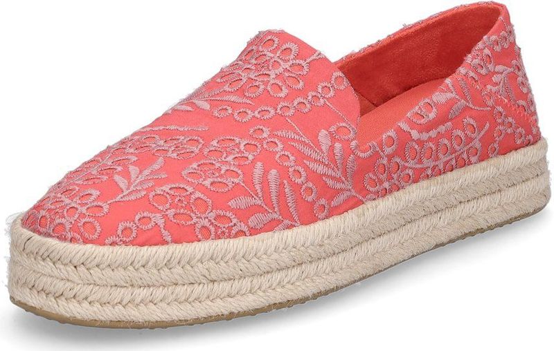 Toms - Carolina - Espadrilles - Rood - 3 cm Jute Platform