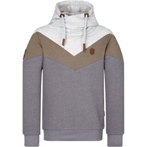 Naketano Hoodie Kifferboarder 1800-0224 Dark Grey Melange/Olive Melange/Grey Melange-S