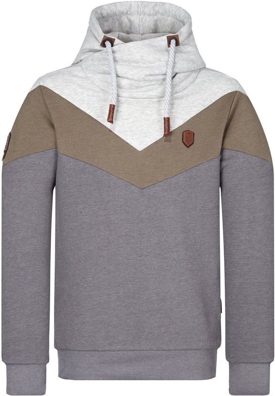 Naketano Hoodie Kifferboarder 1800-0224 Dark Grey Melange/Olive Melange/Grey Melange-S