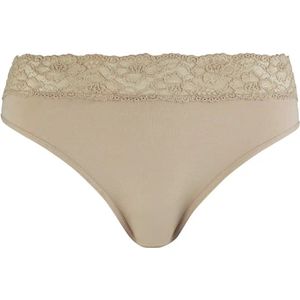 Nina von C kanten modal heupslip dames - Midi kanten onderbroek - Dames ondergoed - 38 - Beige