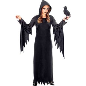 Widmann - Heks & Spider Lady & Voodoo & Duistere Religie Kostuum - Gotische Voodoo Koningin Duistere Zaken - Meisje - Zwart - Maat 128 - Halloween - Verkleedkleding