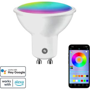Evura Goods Slimme LED Lamp - Wifi Smart Bulb - GU10- Dimbaar - RGB + Warm Wit - 9W - 850lm - slimme lampen - smart home verlichting