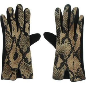 handschoenen met slangenprint - bruin/zwart