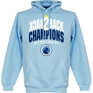 City Back to Back Champions Hoodie - Lichtblauw - XL