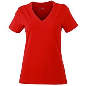 James and Nicholson Dames/dames Rekken V-hals Tee (Rood)